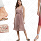 Vicenza Palm Print Slide Sandals, $60 | Neptune Wallet, $110 | Blushed Dusk Dress, $70 | Ombre Pleated Skirt, $70